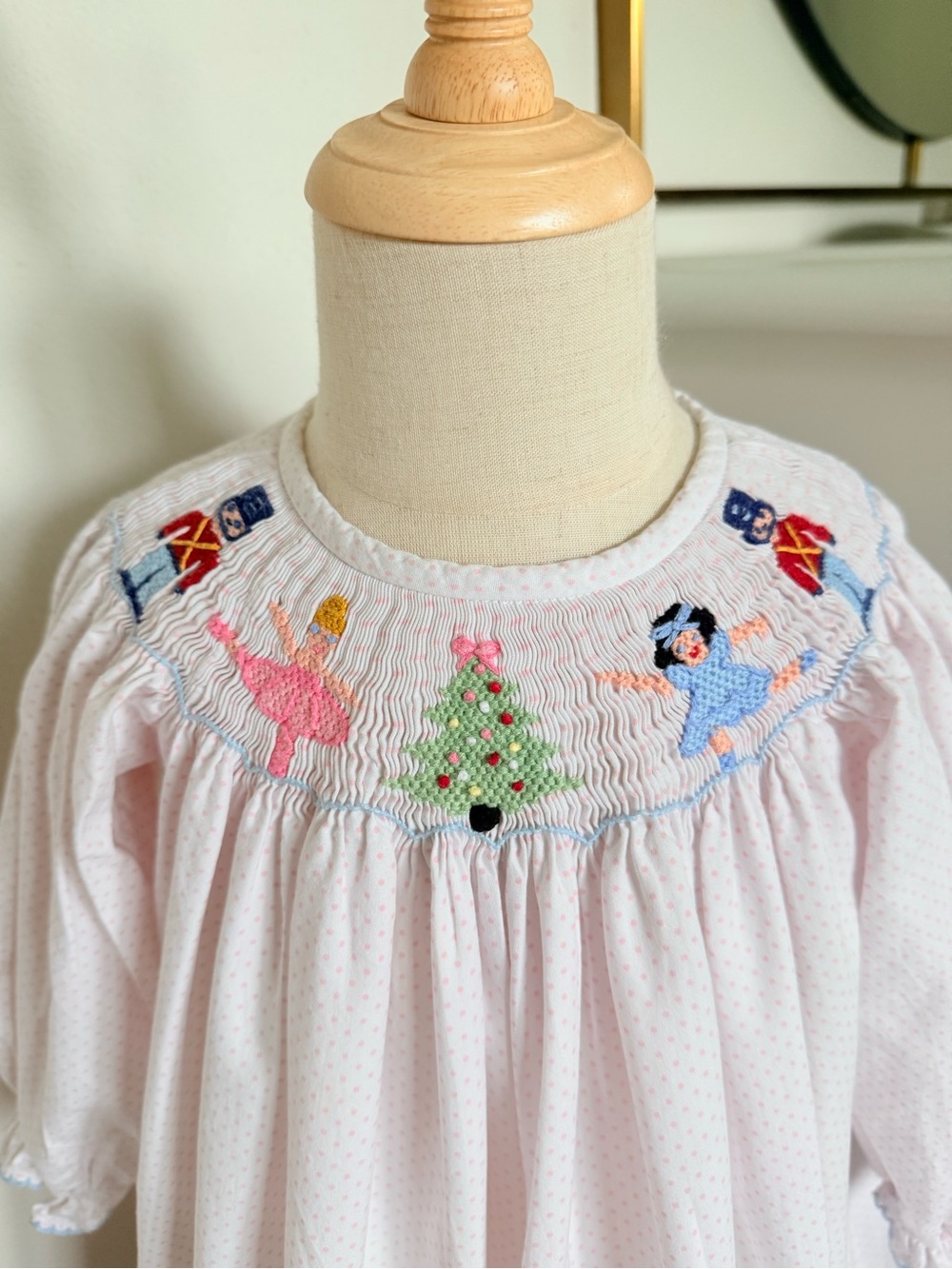 Shrimp & Grits Kids Smocked Nutcracker Ballerina Christmas Dress Girls 3T - Picture 3 of 16